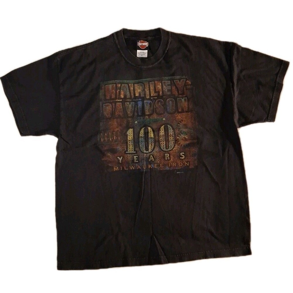 Vintage Harley Davidson Milwaukee Iron 2 Sided USA Made Shirt Size XL